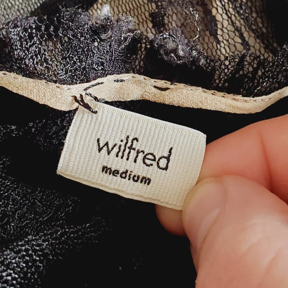 ARITIZIA WILFRED Silk Tulle Lace Cream/Black Dress - Picture 7 of 9